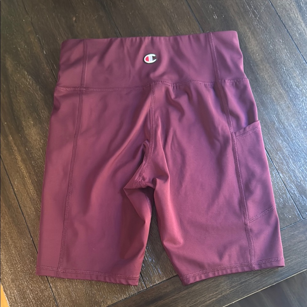 Champion Red Bike Shorts Elastic Waist Lightweight